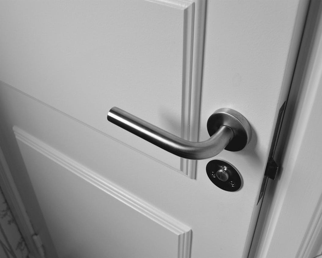 white wooden door